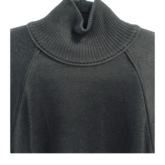 CLAUDE MONTANA black viscose knit turtleneck sweater/top VINTAGE - Picture 2 of 3